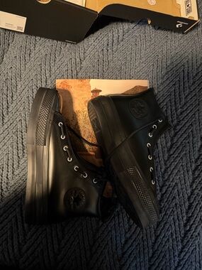 Converse High-Top Sneakers in Black Rubber